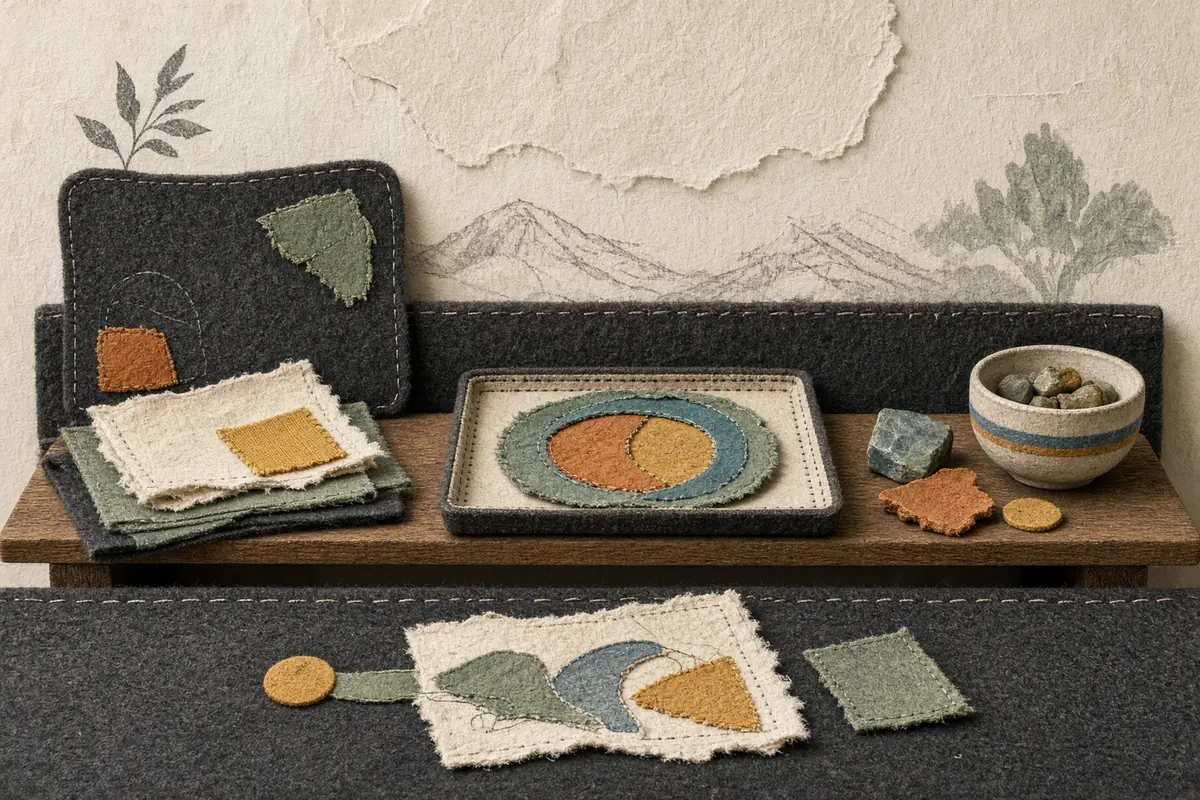 A quiet, self-contained workbench holds its complete set of materials.