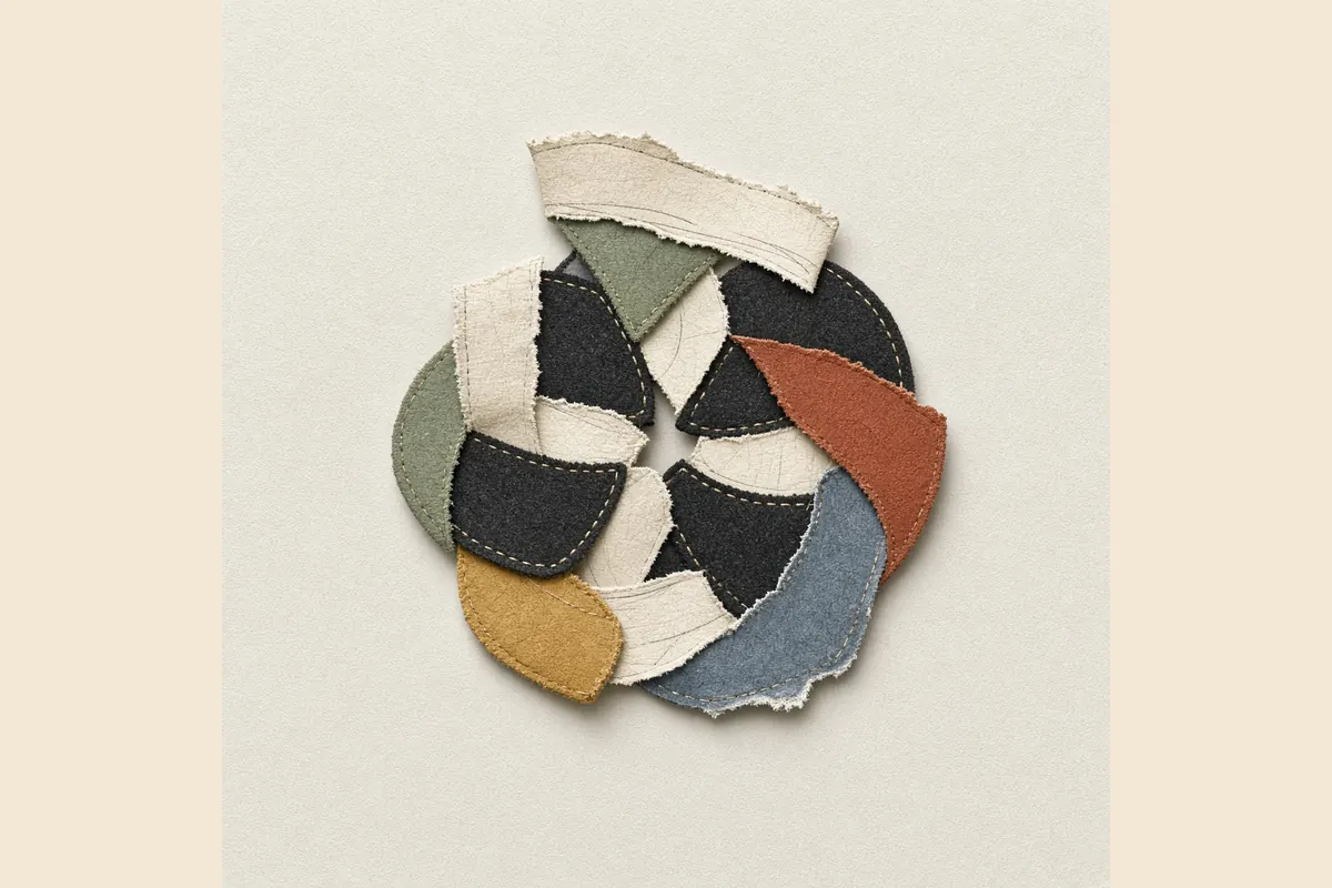 An unmeasured textile pattern has no counters, targets, beacons, or advertising panels.